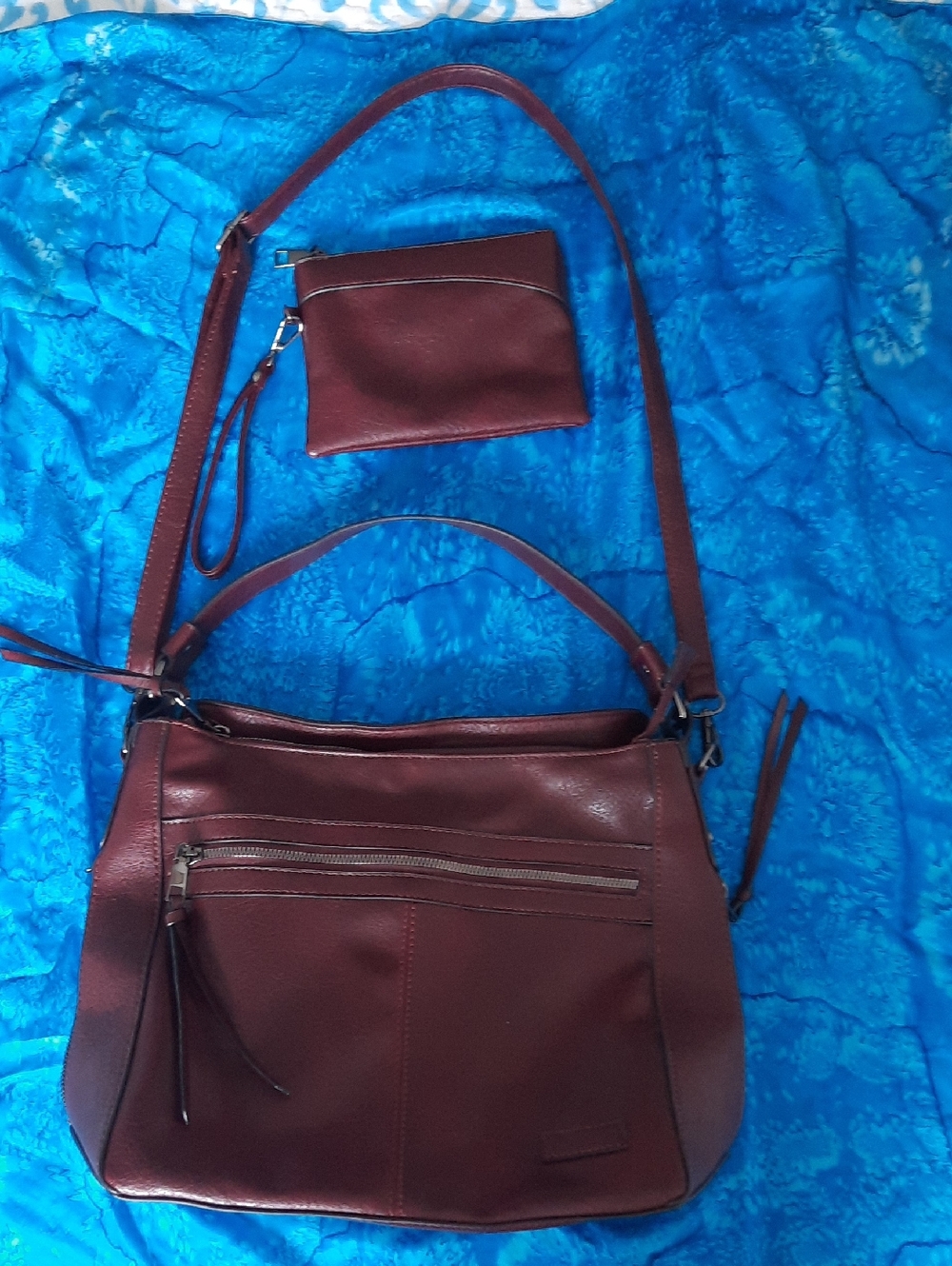 Women’s Red Crossbody Bag with Wristlet